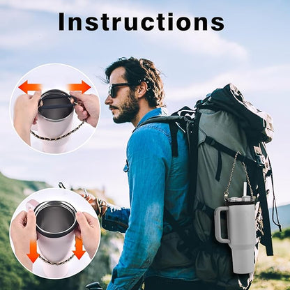 Water Bottle Handle, Silicone Water Bottle Sling Stretches to Fit Most 8-40oz Bottles, Fashionable Accessories Compatible for Stanley Cup Black…