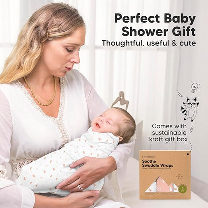 3-Pack Organic Baby Swaddle Sleep Sacks - Newborn Swaddle Sack, Ergonomic Baby Swaddles 0-3 Months, Swaddles for Newborns, Baby Sleep Sack, Baby Swaddle Blanket Wrap,Baby Essentials(Butterflies)