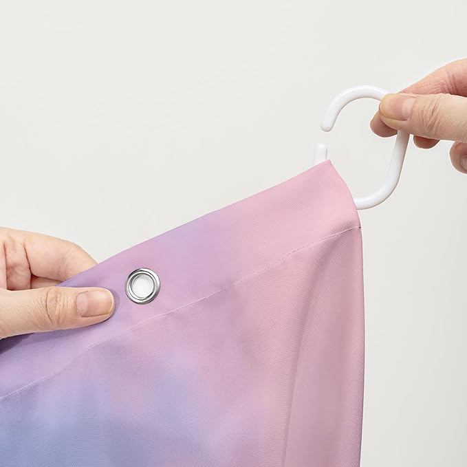 AILONEN Pink Wonderland Shower Curtain,Blue and Pink Sweet Bathroom Shower Curtain for Girls Kids Teens, 72" W*72" H Dream Sky Theme Shower Curtain Sets for Bathroom