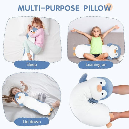 22 inch Penguin Body Pillow for Kids, Penguin Stuffed Animal, Penguin Gifts, Penguin Plush Toys, Cuddle Pillow Gift for Kids, Girls, Girlfriends
