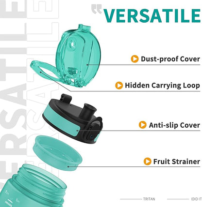 25oz Kids Sports Water Bottles for School with Spout Lid (Green)