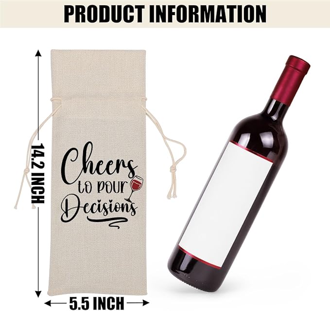 Funny Wine Quotes Wine Bag Wine Tasting Party Supplies for Wine Lovers Women Men Bride Groom Mommy Christmas Birthday Wedding Bachelorrette Party Wine Bags