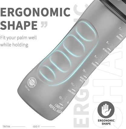 25oz Kids Sports Water Bottles for School with Spout Lid (Grey)