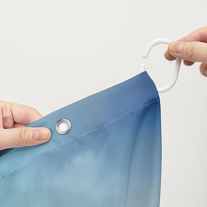 AILONEN Kawaii Sea Turtle Shower Curtain,Tie Die Ocean Animal Themed Bath Curtain Cloth Fabric Bathroom 48" W*72" H Inch,12 Pack Hooks for Kids Child Cute Watercolor Sea Animal Bathroom Curtain