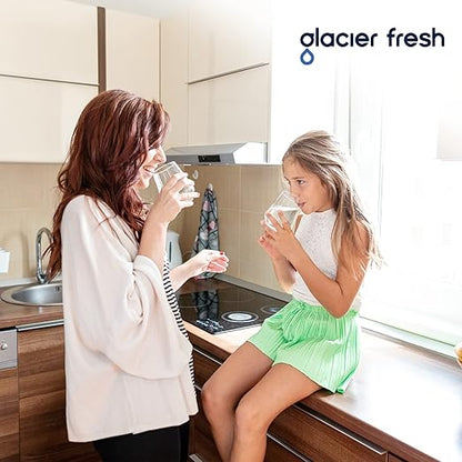 GLACIER FRESH Water Pitcher Filter Replacement for LS Home Dispenser and Pitcher Systems, Reduces Chlorine Taste and Odor, 1 Membrane Micro Filter and 2 Activated Carbon + Ion Exchange Filter