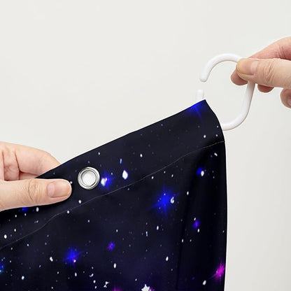 AILONEN Cartoon Astronaut Cat Shower Curtain Set for Kids Boys, Rainbow Rocket Waterproof Fabric Shower Curtain Curtain for Bathroom,Joyful Cat Galaxy Planet Shower Curtain Liner,36" W*72" H