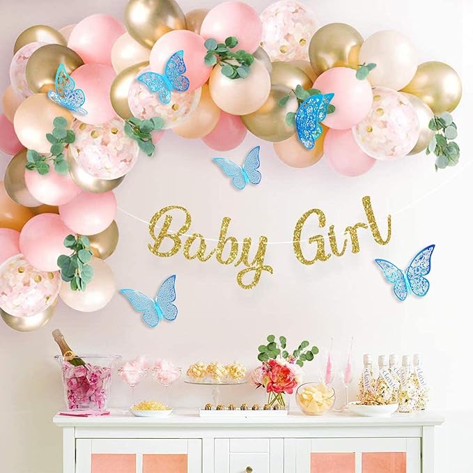 72Pcs 3D Butterfly Wall Decor 3 Sizes 3 Styles, Removable Butterfly Stickers Wall Decals, Butterfly Decorations Party Birthday Cake Decoration for Kids Nursery Wedding Bedroom Room(Blue)