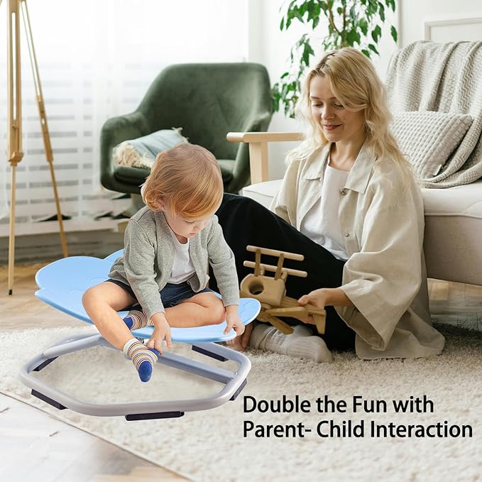 Autism Kids 360° Spinning Swivel Chair.Spinning Chair for Kids Sensory, Kids Swivel Chair Sensory, Sensory Toy Chair, Carousel Spin Sensory Chair, Training Body Coordination (Sky Blue)