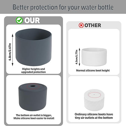 2PCS Silicone Water Bottle Boot for Owala 24oz 32oz 40oz,Anti-Slip Protective Sleeve Bottom Bumper Protector for FreeSip, Twist, and Flip Water Bottles
