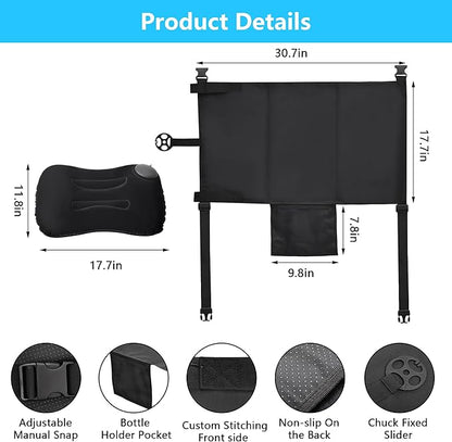 Airplane Seat Extender for Kids with Pillow - Toddler Travel Bed & Toddler Airplane Bed - Must Have for Travel with Kids - Inflatable Foot Rest Airplane & Airplane Kids Bed -Toddler Travel Essential