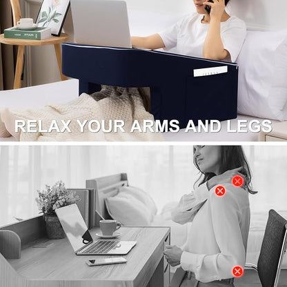 A Nice Night Lap Desk Rest Pillow for Adult,TV Trays Bed Pillow, Memory Foam Rest Pillow for Reading, Working, Playing Switch or Sitting in Bed Sofa Floor,Navy