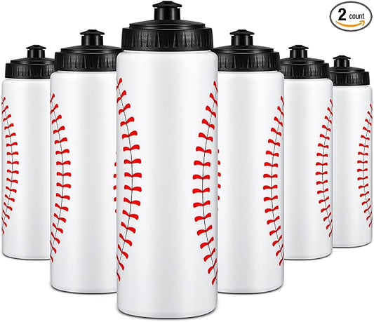 Yaomiao Baseball Water Bottle Bulk Reusable Baseball Sports Bottle for Boys 20 oz Squeeze Water Bottles Baseball Accessories Gifts for Boys Girls School Sports