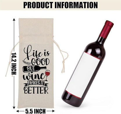 Funny Wine Quotes Wine Bag Wine Tasting Party Supplies for Wine Lovers Women Men Mother Groom Friend Christmas Birthday Wedding Bachelorrette Party Wine Bags