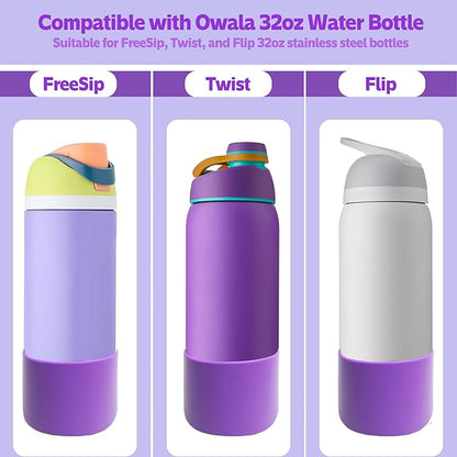 2PCS Silicone Water Bottle Boot for Owala 24oz 32oz 40oz,Anti-Slip Protective Sleeve Bottom Bumper Protector for FreeSip, Twist, and Flip Water Bottles