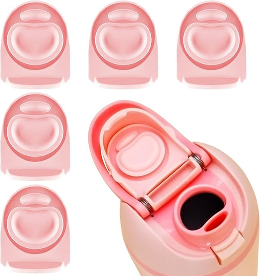 5PCS Replacement Stopper Compatible with Owala FreeSip 19/24/32/40oz, Silicone Anti-Spill Water Bottle Top Lid Replacement Parts, BPA-Free Seal Bottle Cap Mouth Stopper Gasket (Pink)