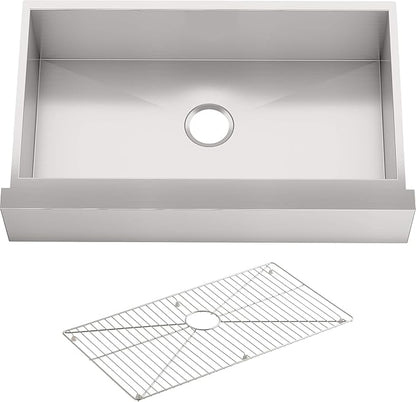 KOHLER Vault 30" Single Bowl 18-Gauge Stainless Steel Apron Front Kitchen Sink Undermount Installation K-3943-NA