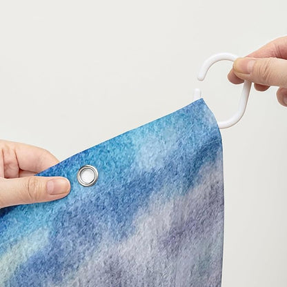 AILONEN Eiffel Tower Shower Curtain,Fantasy Tower Bathroom Fabric Shower Curtain for Girls Kids Teens, 72" W*96" H Flower Balloon Paris Tower Watercolor Theme Bathroom Decor