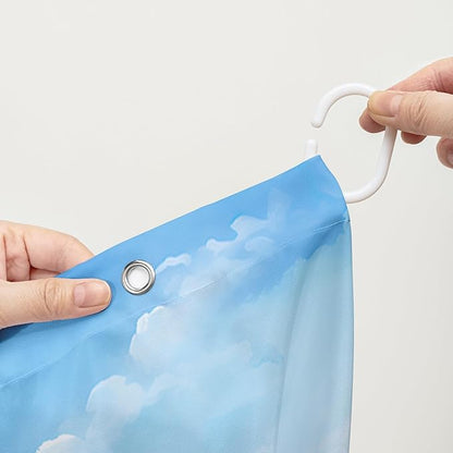 AILONEN Beautiful Butterfly Shower Curtain for Kids Girls Boys, Flying Butterfly Bath Curtains for Bathroom,Blossoming Lavender Flowers Shower Curtain Set with Hooks,36" W*72" H