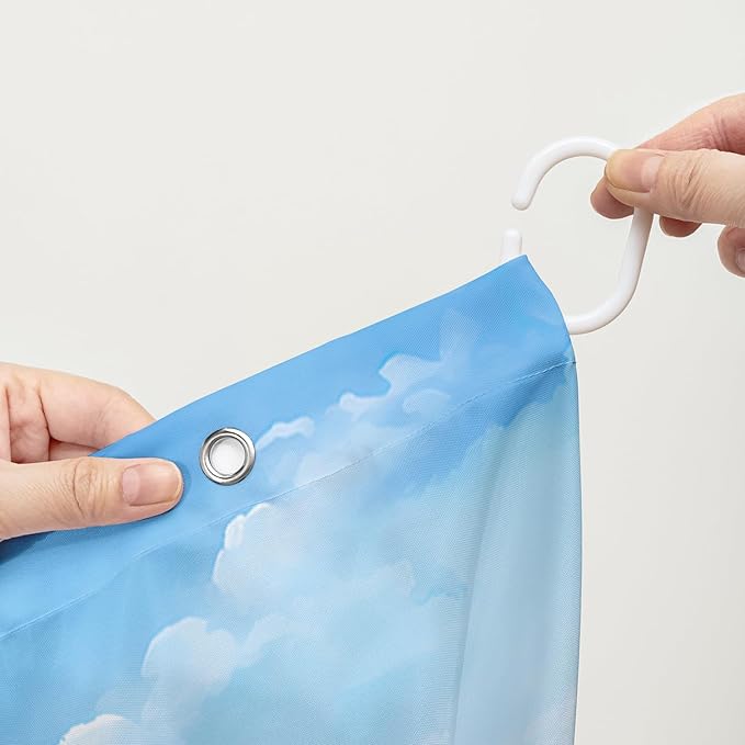 AILONEN Beautiful Butterfly Shower Curtain for Kids Girls Boys, Flying Butterfly Bath Curtains for Bathroom,Blossoming Lavender Flowers Shower Curtain Set with Hooks,72" W*78" H