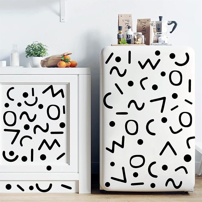 Black Line Wall Decals Vinyl Lines Wall Decals Peel and Stick Wall Stickers Vintage Abstract Geometric Wall Decals Modern Wall Stickers for Bedroom Living Room Decor