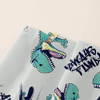 AILONEN Cute Dinosaur Kids Shower Curtain,Sport Cool Dinosaur Bath Curtain Gifts for Boys Teens,Skate Dinosaur Polyester Waterproof for Bathroom with 12 Plastic Hooks 60" W*72" H