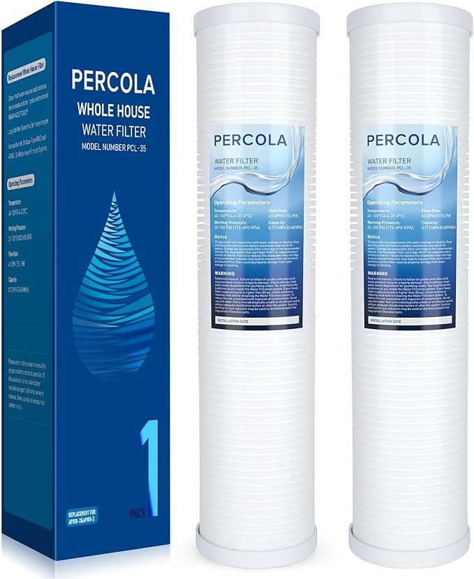 AP810-2 Large Capacity Whole House Replacement Water Filter Drop-in Cartridge, Use with AP802 Systems, 20 X 4.5 Inches (2 Pack)