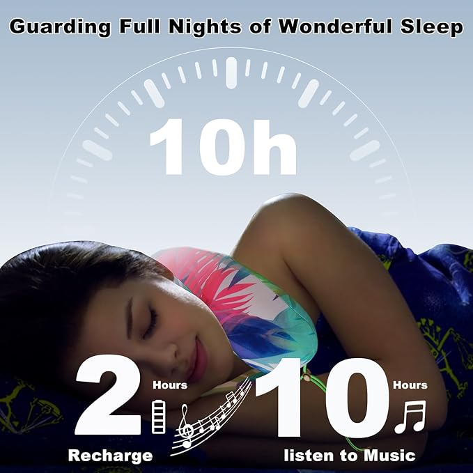 Bluetooth Music Neck Pillow for Sleeping,360° Support Memory Foam 2in1 Travel Neck Pillow Speaker with Crystal Clear Stereo Cradle Sound, Rich Bass, Wireless Camping,for Home,Party,Gaming