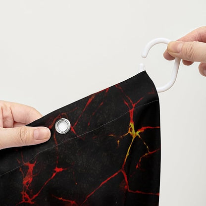 AILONEN Rose Shower Curtain for Bathroom,Purple Red Flame Fire Rose Hearts Print Bath Curtain,Modern Print Decoration Waterproof Shower Curtain with 12 Plastic Hooks, 72" W*84" H