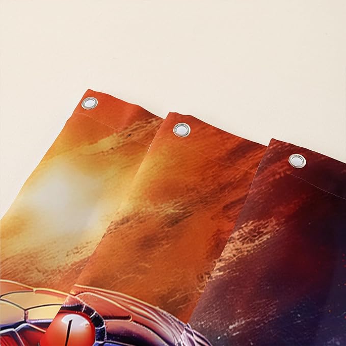 AILONEN 3D Snake Shower Curtain for Boys,Flame Fire Planet Snake Bath Curtain for Bathroom Decor,Safari Animal Polyester Waterproof for Shower, 72" W*84" H with 12 Plastic Hooks