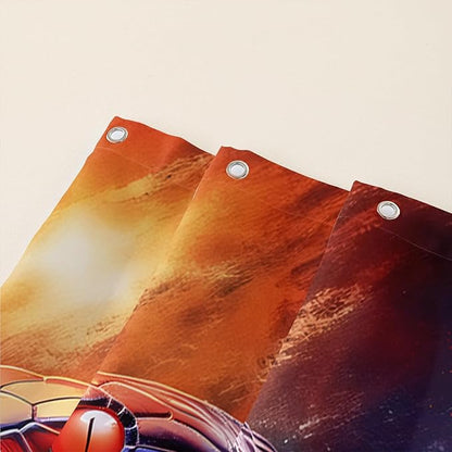 AILONEN 3D Snake Shower Curtain for Boys,Flame Fire Planet Snake Bath Curtain for Bathroom Decor,Safari Animal Polyester Waterproof for Shower, 72" W*84" H with 12 Plastic Hooks