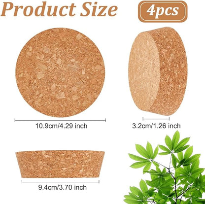 OLYCRAFT 4 Pcs Large Cork Stoppers Tapered Cork Plugs Wood Corks Lids Bottle Lids Cork Stoppers 3.7~4.3 inch Wine Bottle Stoppers Wood Jar Cork for Kitchen Wedding Favor Canning - 3.2cm Thick