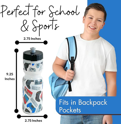50 Strong Kids Water Bottle | 22 oz. BPA- Free Sports Squeeze Water Bottles with Pull Top Cap |Perfect Water Bottle for School | Reusable & Durable for Boys & Girls | Made in USA