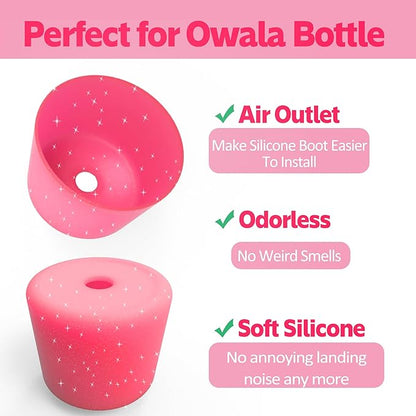 2PCS Silicone Water Bottle Boot for Owala 24oz 32oz 40oz,Anti-Slip Protective Sleeve Bottom Bumper Protector for FreeSip, Twist, and Flip Water Bottles