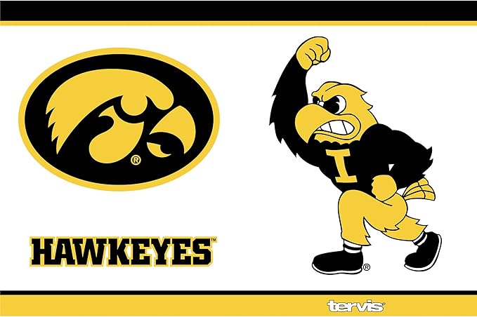 Tervis Made in USA Double Walled University of Iowa UI Hawkeyes Insulated Tumbler Cup Keeps Drinks Cold & Hot, 24oz Water Bottle, All Over