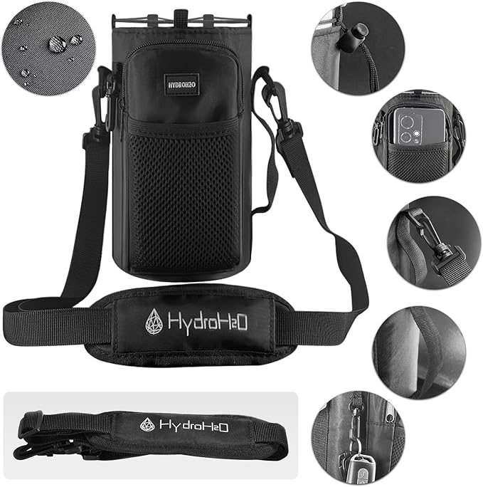 64 oz Insulated Water Bottle With Straw Pop-up & Auto Spout Lid, Flex Handel, Waterbottle Strap Carrier, Half Gallon Stainless Steel Water Hydro Jug Thermo Flask(Chive Green)