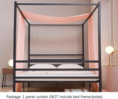 Akiky Montessori Floor Bed Canopy Curtains Linen Canopy for Kids House Bed Canopy Scarf for Toddler Adult Bed Frame Canopy Panel Nursery Room Decor (Twin,Pink)