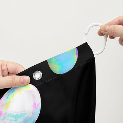 AILONEN Colorful Planet Shower Curtain,Purple Planet Bath Curtain for Bathroom Decor,Polyester Waterproof with 12 Plastic Hooks 60" W*72" H