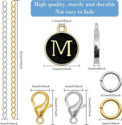 6PCS Letter Charm Accessories for Stanley Cup, Name ID Letter Handle Charm for Stanley Handle Identification Letter Pendant Handle Decoration for Stanley Tumbler Charms (Letter M)