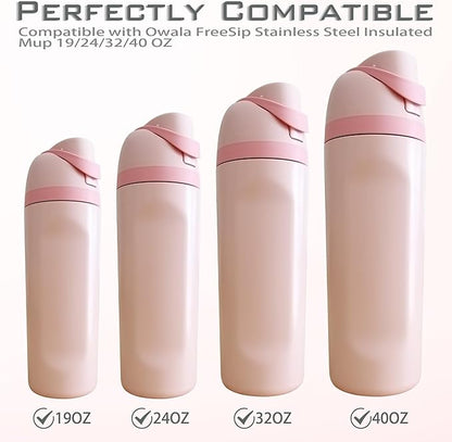 5PCS Replacement Stopper Compatible with Owala FreeSip 19/24/32/40oz, Silicone Anti-Spill Water Bottle Top Lid Replacement Parts, BPA-Free Seal Bottle Cap Mouth Stopper Gasket (Grey)