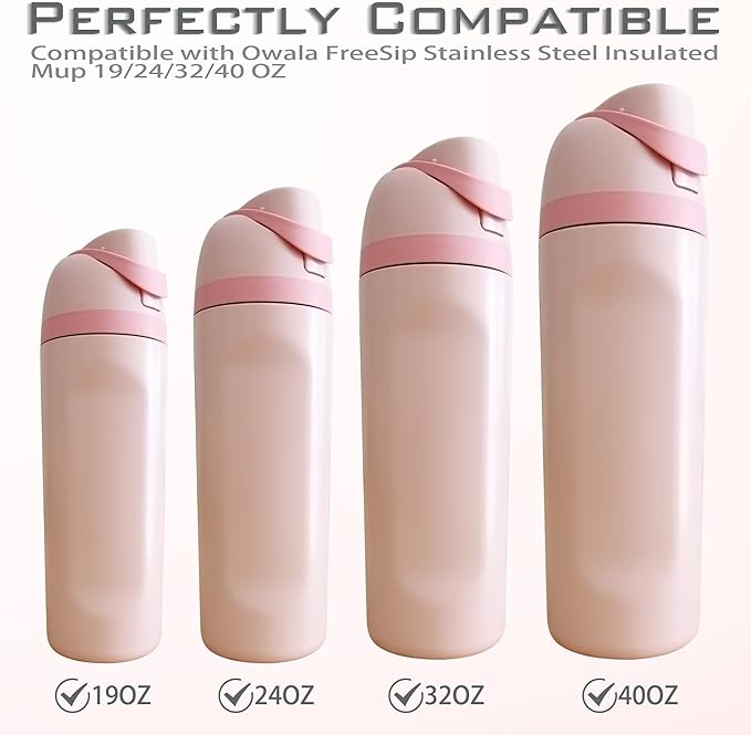 5PCS Replacement Stopper Compatible with Owala FreeSip 19/24/32/40oz, Silicone Anti-Spill Water Bottle Top Lid Replacement Parts, BPA-Free Seal Bottle Cap Mouth Stopper Gasket (Red)