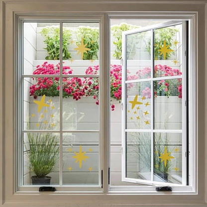 Sparkles and Stars Wall Decals, 300 Stars Wall Sticker, Sparkle Wall Decal, Space Kids Room Decor, Nursery Wall Art, Celestial Wall Stickers(Golden)