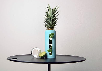 Sigg - Glass Water Bottle - Dream Glacier - Soft Silicon Cover - Leakproof - Dishwasher Safe - BPA Free - Broscilate Glass - 22 Oz