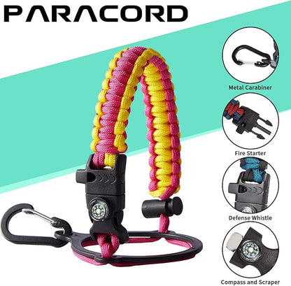 40OZ Insulated Stainless-Steel Water Bottle - Reusable Metal Water Bottles with Straw & Spout Lids, Paracord Handle & Bottle Carrier Pouch, Leakproof Workout Water Bottle Flask for Women Men