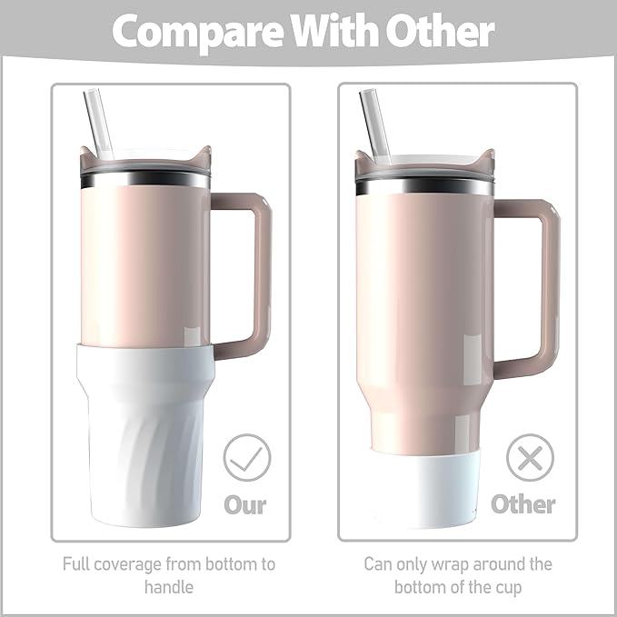 40oz Cup Accessories, Silicone Boot for 40oz Tumbler, Bottom Protector Cup Boot, Water Bottle Holder（silicone White）