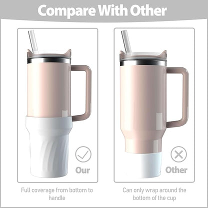 40oz Cup Accessories, Silicone Boot for 40oz Tumbler, Bottom Protector Cup Boot, Water Bottle Holder（silicone White）