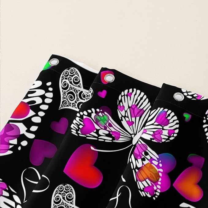 AILONEN Colorful Butterfly Shower Curtain for Bathroom Decor,Beautiful Butterfly Bath Curtain for Kids Women Girls,Pint Polyester Waterproof with 12 Plastic Hooks 36" W*72" H