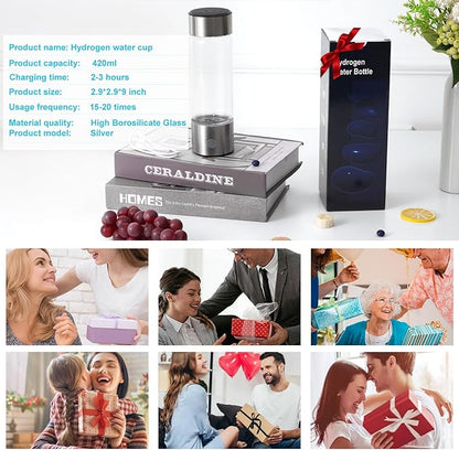 PYOF 2024 New Hydrogen Water Bottle, Hydrogen Water Bottle Generator Portable Rechargeable for Home Travel, Improve Water in 3Min Quick Electrolysis, SPE PEM Technology [Gifts for Love]