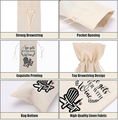 Funny Wine Quotes Wine Bag Wine Tasting Party Supplies for Wine Lovers Women Men Mimi Groom Friend Christmas Birthday Wedding Bachelorrette Party Wine Bags