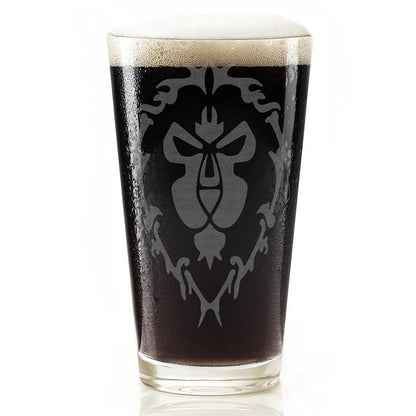 ALLIANCE WARCRAFT Engraved Pint Glass | Inspired by Warcraft | Great Gamer Gift Idea!