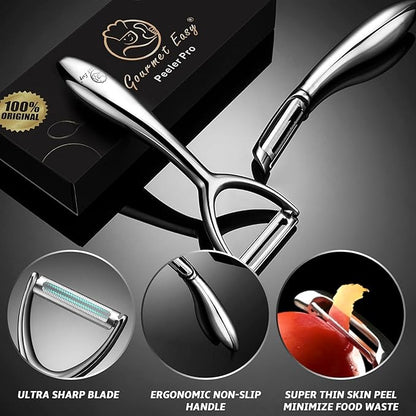 Premium Potato Peeler Stainless Steel, Vegetable Peeler for Kitchen, Ultra Sharp Blade, Y Peeler, Ergonomic Non-Slip Handle Veggie Peelers for Kitchen, Fruit & Cucumber Peeler - 5 Years of Warranty